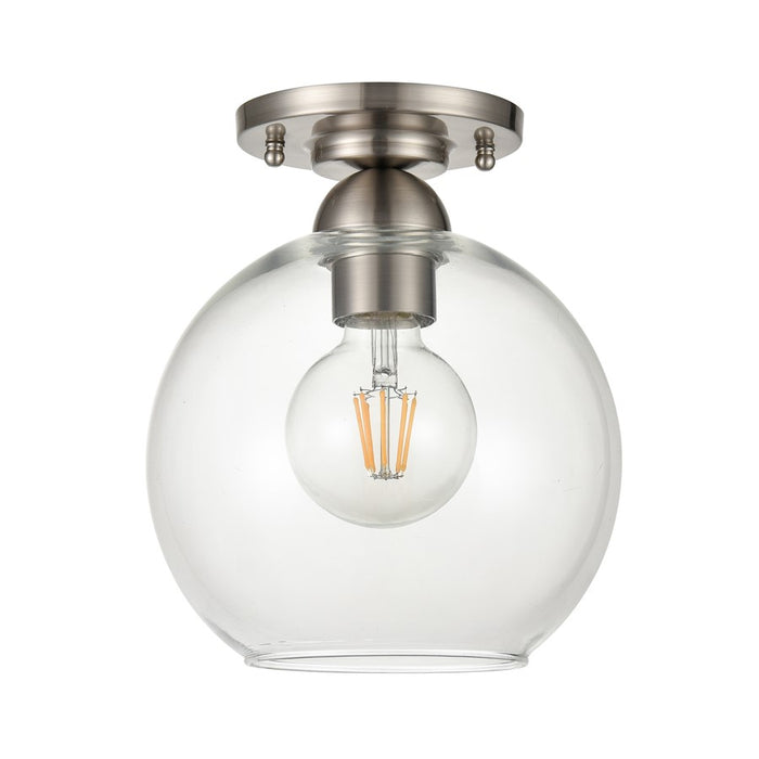 Atlas Lighting Soren 7.75'' Wide 1Lt Semi Flush Mount, Nickel/Clear