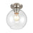 Atlas Lighting Soren 7.75'' Wide 1Lt Semi Flush Mount, Nickel/Clear