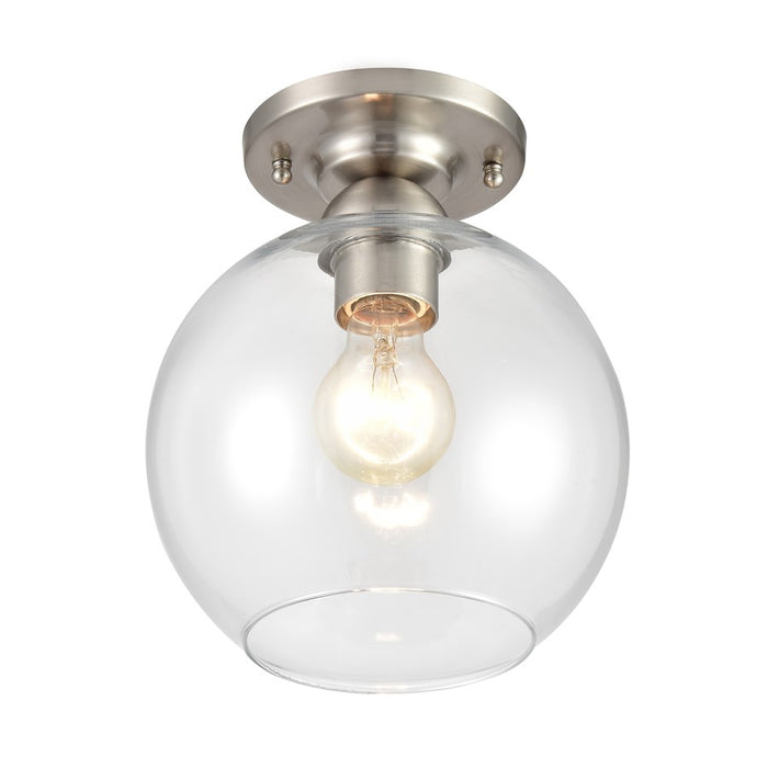Atlas Lighting Soren 7.75'' Wide 1Lt Semi Flush Mount, Nickel/Clear
