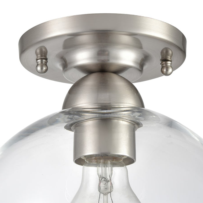 Atlas Lighting Soren 7.75'' Wide 1Lt Semi Flush Mount, Nickel/Clear