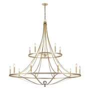 Atlas Lighting Noura 60in 15-Light Chandelier | Traditional Champagne Gold Metal | Dining Room & Foyer | 60 x 60 x 59 in | Model CL12534-GD