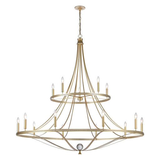 Atlas Lighting Noura 60in 15-Light Chandelier | Traditional Champagne Gold Metal | Dining Room & Foyer | 60 x 60 x 59 in | Model CL12534-GD