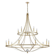 Atlas Lighting Noura 60in 15-Light Chandelier | Traditional Champagne Gold Metal | Dining Room & Foyer | 60 x 60 x 59 in | Model CL12534-GD