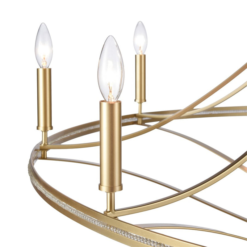 Atlas Lighting Noura 60in 15-Light Chandelier | Traditional Champagne Gold Metal | Dining Room & Foyer | 60 x 60 x 59 in | Model CL12534-GD