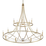Atlas Lighting Noura 60in 15-Light Chandelier | Traditional Champagne Gold Metal | Dining Room & Foyer | 60 x 60 x 59 in | Model CL12534-GD