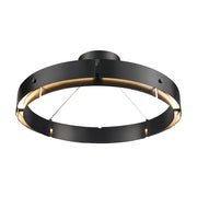 Atlas Lighting Fogelberg 26in 1-Light LED Pendant | Matte Black and Black Metal | Kitchen Island & Dining Room | 26 x 26 x 3 in | Model CL12540-BK