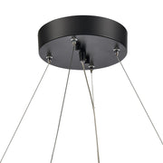 Atlas Lighting Fogelberg 26in 1-Light LED Pendant | Matte Black and Black Metal | Kitchen Island & Dining Room | 26 x 26 x 3 in | Model CL12540-BK