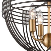 Atlas Lighting Concentric 16in 4-Light Semi-Flush Mount | Oil Rubbed Bronze and Satin Brass Metal | Entryway & Hallway | Model CL12541-BZ