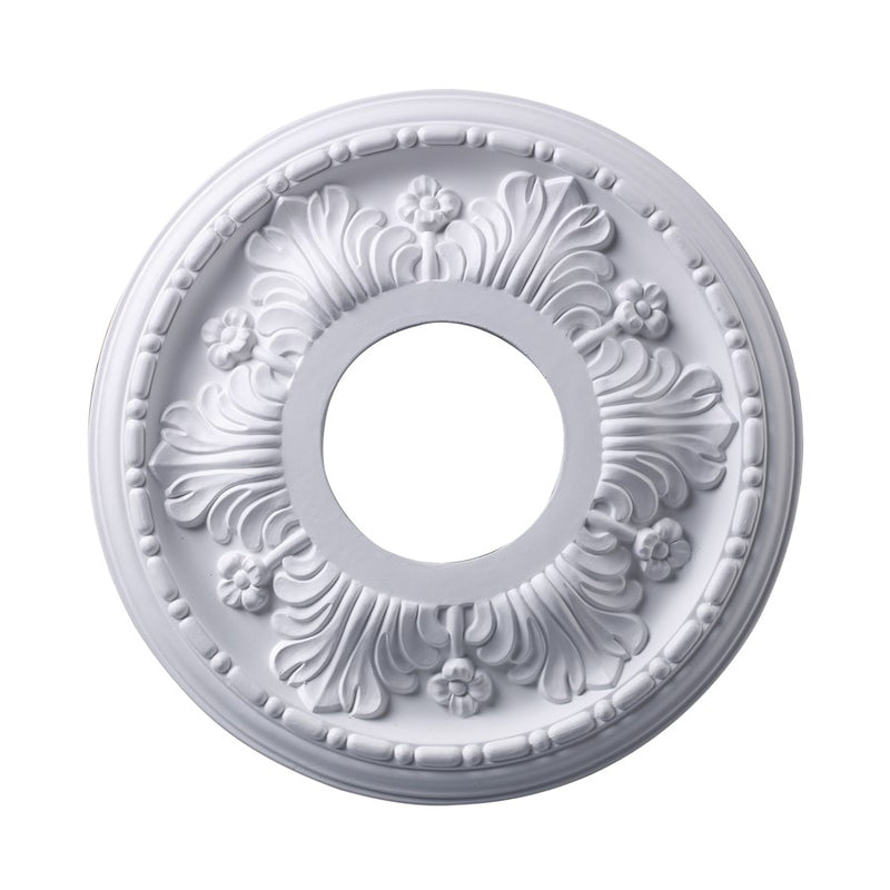 Atlas Lighting Acanthus 11in White Ceiling Medallion | Traditional Style | Entryway & Living Room | 11 x 11 x 1 in | Model LA11037-WH