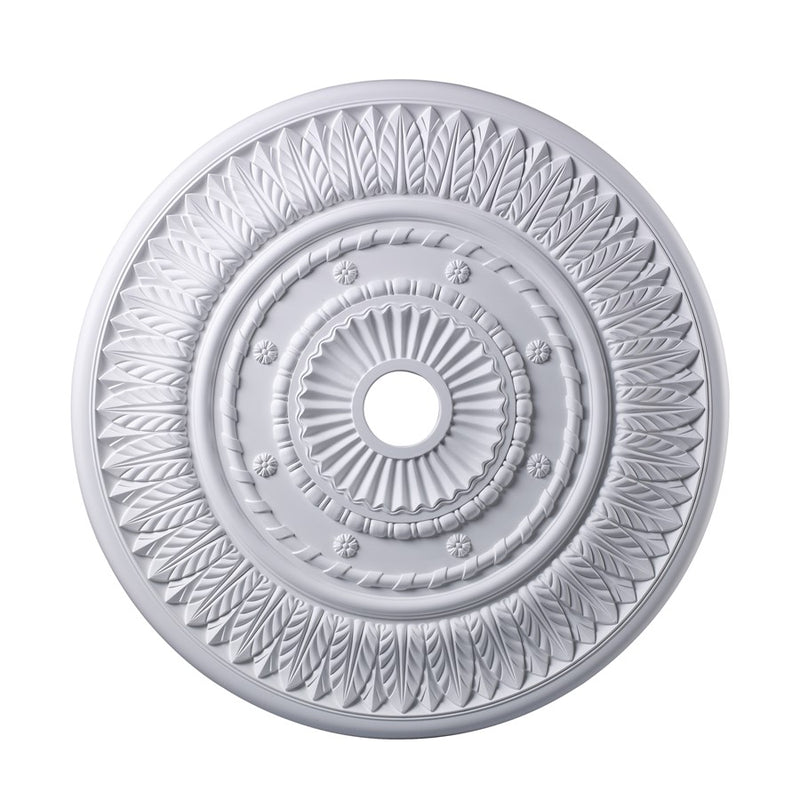 Atlas Lighting Corinna 33in Medallion | Traditional White Ceiling Decor | Living Room & Dining Room Accent | 33 x 33 x 1 in | Model LA11040-WH