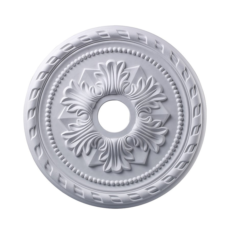 Atlas Lighting Corinthian 22in White Ceiling Medallion | Traditional Decorative Accent | Living Room & Dining Room | 22 x 22 x 1 in | Model LA11042-WH