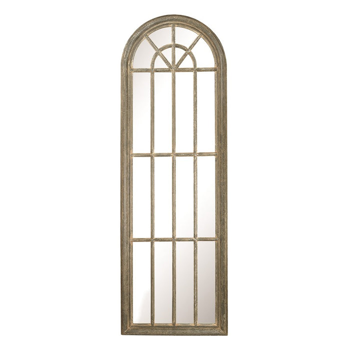 Atlas Lighting Arched Windowpane Wall Mirror, Gray