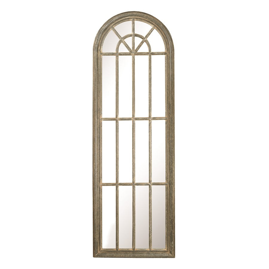 Atlas Lighting Arched Windowpane Wall Mirror, Gray