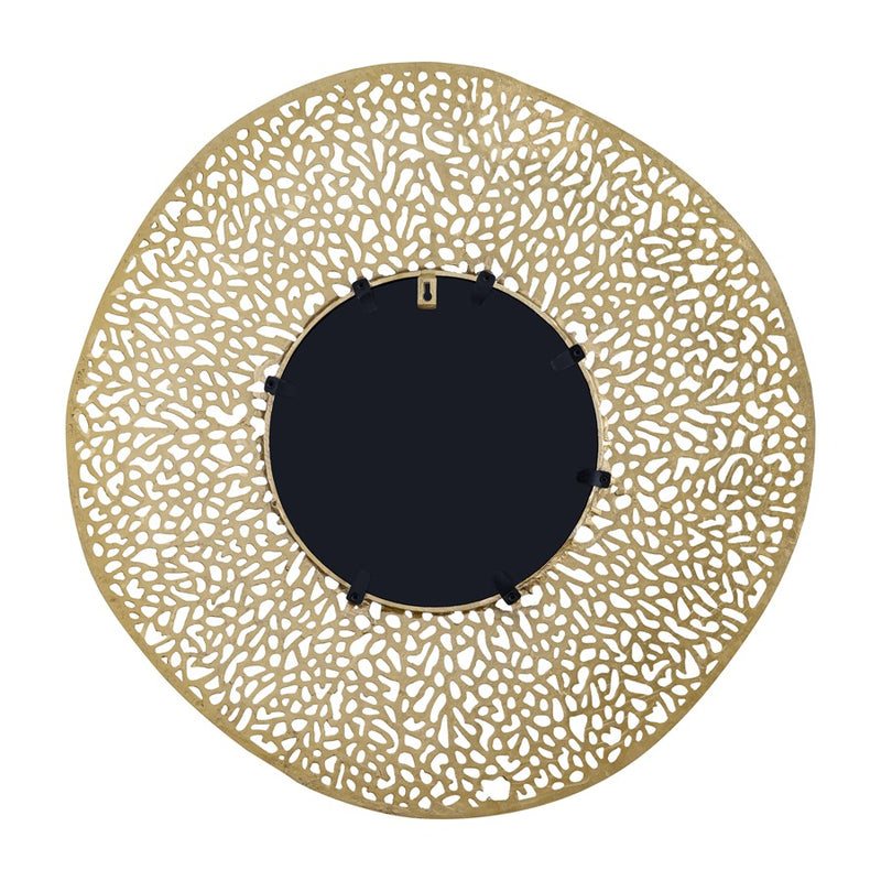 Atlas Lighting Azoni 45in Round Wall Mirror | Modern Soft Gold Metal Frame | Entryway & Living Room Accent | 45 x 45 x 1 in | Model MI11011-01