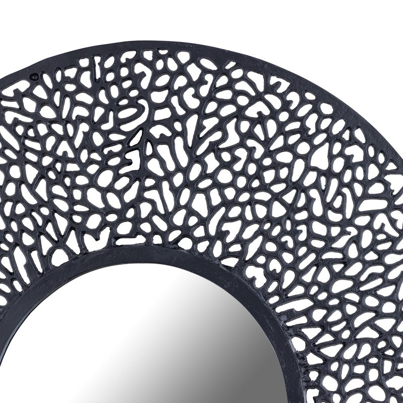 Atlas Lighting Azoni 45in Round Wall Mirror | Modern Matte Black Metal Frame | Entryway & Living Room Accent | 45 x 45 x 1 in | Model MI11011-02