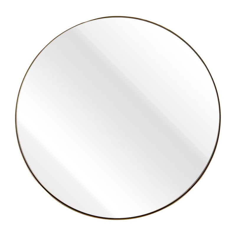 Atlas Lighting Beni 24in Round Wall Mirror | Brass Metal Frame | Entryway & Powder Room Accent | 24 x 24 x 0.75 in | Model MI11013-01
