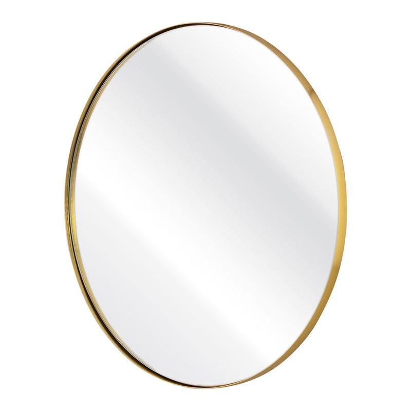 Atlas Lighting Beni 24in Round Wall Mirror | Brass Metal Frame | Entryway & Powder Room Accent | 24 x 24 x 0.75 in | Model MI11013-01