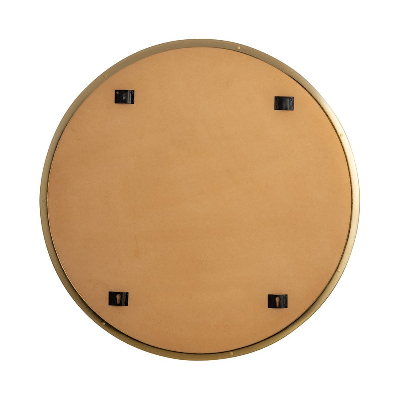 Atlas Lighting Beni 24in Round Wall Mirror | Brass Metal Frame | Entryway & Powder Room Accent | 24 x 24 x 0.75 in | Model MI11013-01