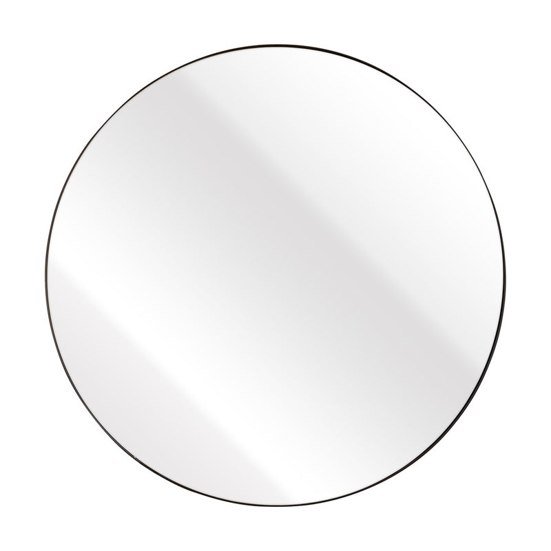 Atlas Lighting Beni 24in Round Wall Mirror | Black Metal Frame | Entryway & Powder Room Accent | 24 x 24 x 0.75 in | Model MI11013-03