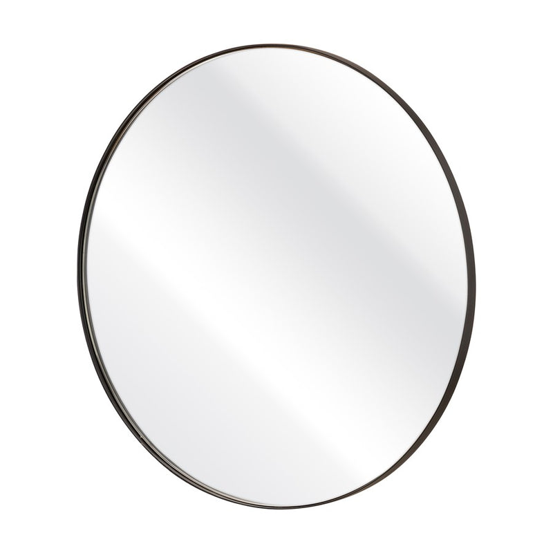 Atlas Lighting Beni 24in Round Wall Mirror | Black Metal Frame | Entryway & Powder Room Accent | 24 x 24 x 0.75 in | Model MI11013-03