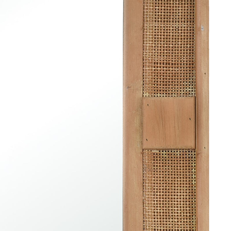 Atlas Lighting Cabana 29.5in x 39.5in Wall Mirror | Natural Wood and Rattan Frame | Entryway, Bathroom & Bedroom | Model MI11021-01
