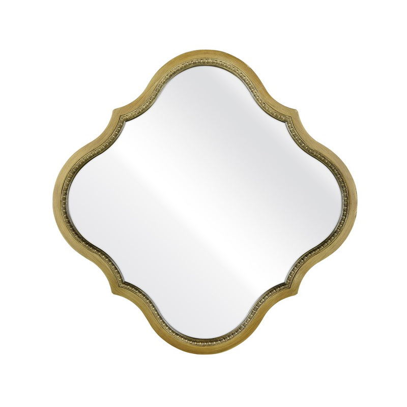 Atlas Lighting Calgary 23.5in Round Wall Mirror | Brass Painted Wood Frame | Entryway & Powder Room Accent | 23.5 x 1.25 x 23.5 in | Model MI11022-01