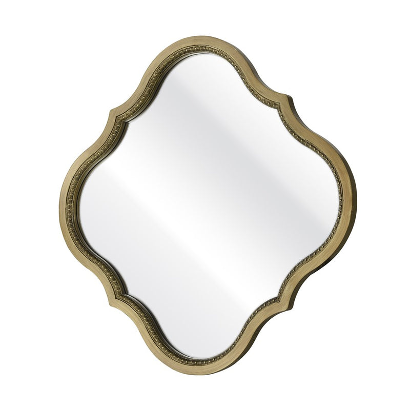 Atlas Lighting Calgary 23.5in Round Wall Mirror | Brass Painted Wood Frame | Entryway & Powder Room Accent | 23.5 x 1.25 x 23.5 in | Model MI11022-01