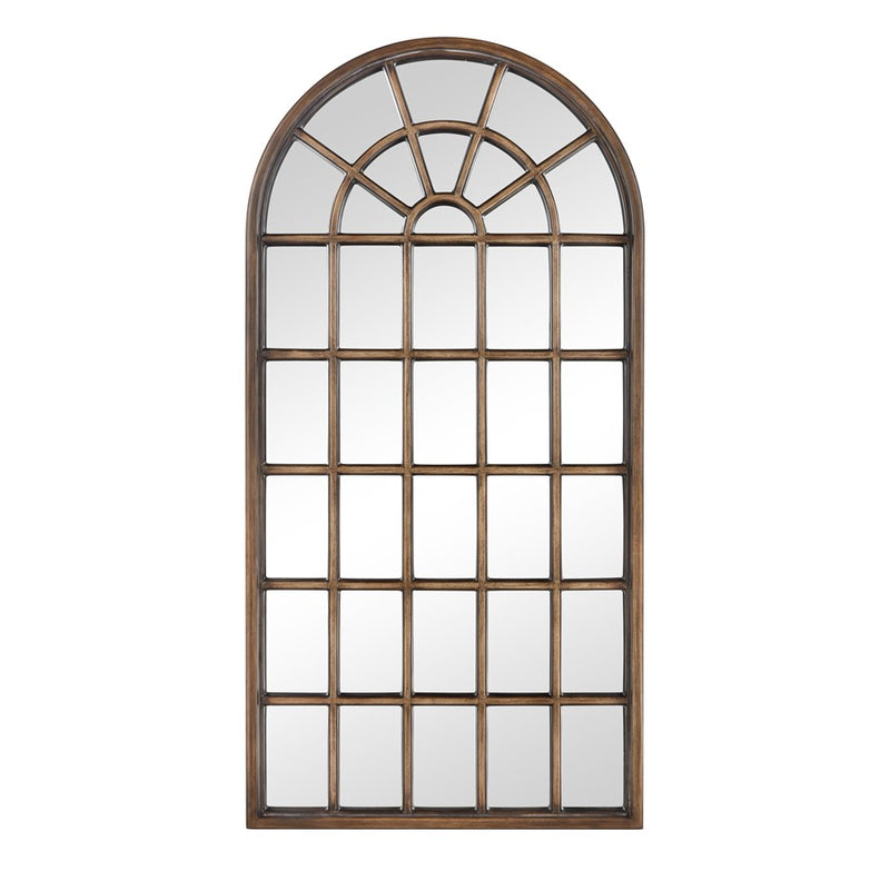 Atlas Lighting Cathedral 41.5in x 83.5in Floor Mirror | Antique Brown Wood Frame | Bedroom & Dressing Room | 41.5 x 2.25 x 83.5 in | Model MI11026-01