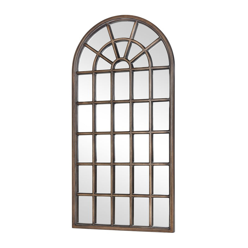 Atlas Lighting Cathedral 41.5in x 83.5in Floor Mirror | Antique Brown Wood Frame | Bedroom & Dressing Room | 41.5 x 2.25 x 83.5 in | Model MI11026-01
