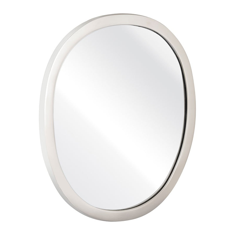 Atlas Lighting Flex 20in Round Wall Mirror | Modern Polished Nickel Metal Frame | Entryway & Bathroom Accent | 20 x 1 x 18 in | Model MI11039-01