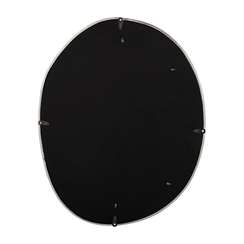 Atlas Lighting Flex 21in Round Wall Mirror | Modern Polished Nickel Metal Frame | Entryway & Bathroom Accent | 21 x 1 x 26 in | Model MI11039-02