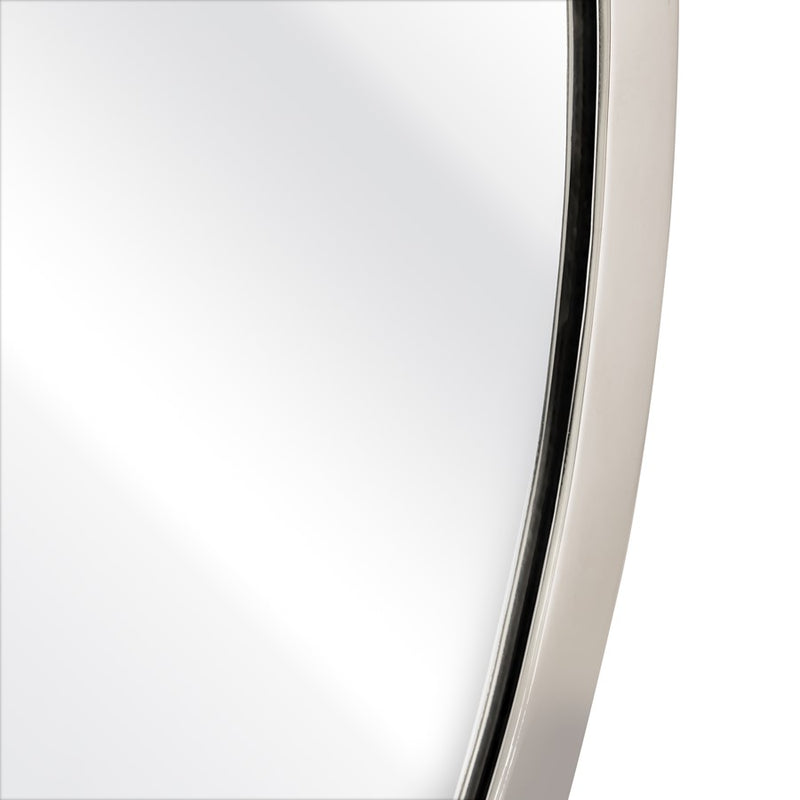 Atlas Lighting Flex 21in Round Wall Mirror | Modern Polished Nickel Metal Frame | Entryway & Bathroom Accent | 21 x 1 x 26 in | Model MI11039-02