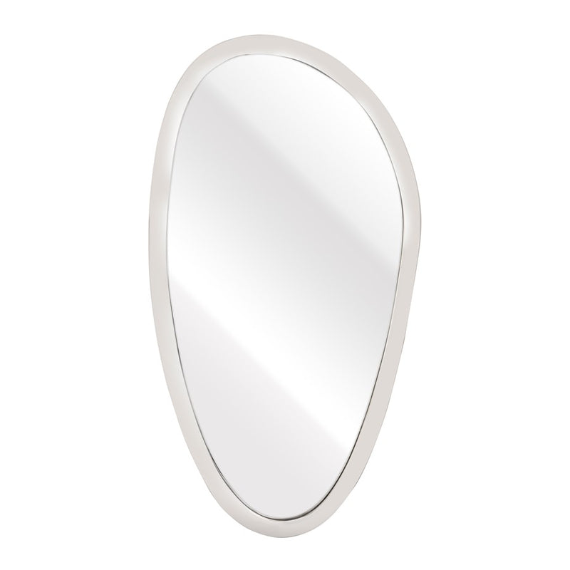 Atlas Lighting Flex 16in Round Wall Mirror | Modern Polished Nickel Metal Frame | Entryway & Bathroom Accent | 16 x 1 x 30 in | Model MI11039-03