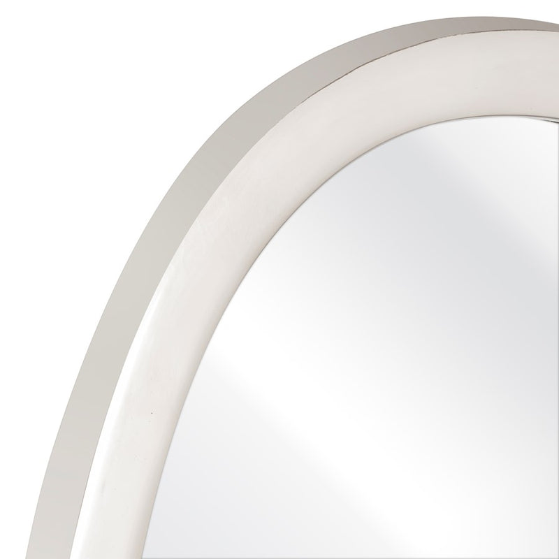Atlas Lighting Flex 16in Round Wall Mirror | Modern Polished Nickel Metal Frame | Entryway & Bathroom Accent | 16 x 1 x 30 in | Model MI11039-03