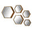 Atlas Lighting Hexagonal Wall Mirror, Set of 5, Gold