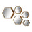 Atlas Lighting Hexagonal Wall Mirror, Set of 5, Gold