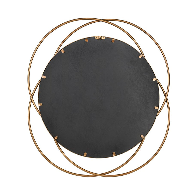 Atlas Lighting Jeno 27in Round Wall Mirror | Contemporary Brass Metal Frame | Living Room & Bedroom Accent | Model MI11048-01