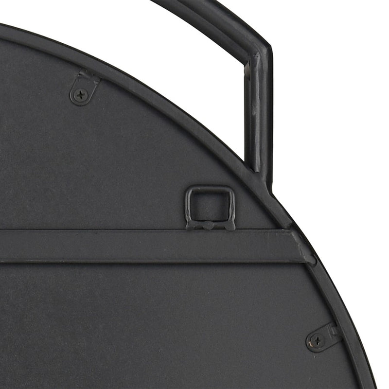 Atlas Lighting Jiri 23in Round Wall Mirror | Contemporary Black Metal Frame | Living Room & Entryway Accent | 23.75 x 2.5 x 29 in | Model MI11050-01