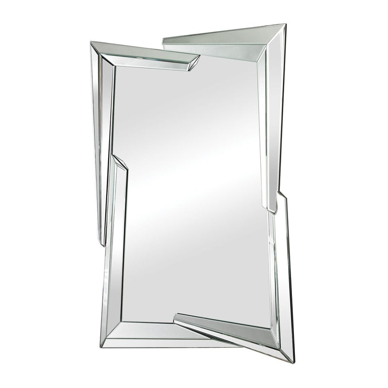 Atlas Lighting Juxtaposed Angles 32in Wall Mirror | Hand-Cut Beveled Glass | Modern Contemporary Accent | 32.5 x 2 x 48 in | Model MI11052-01