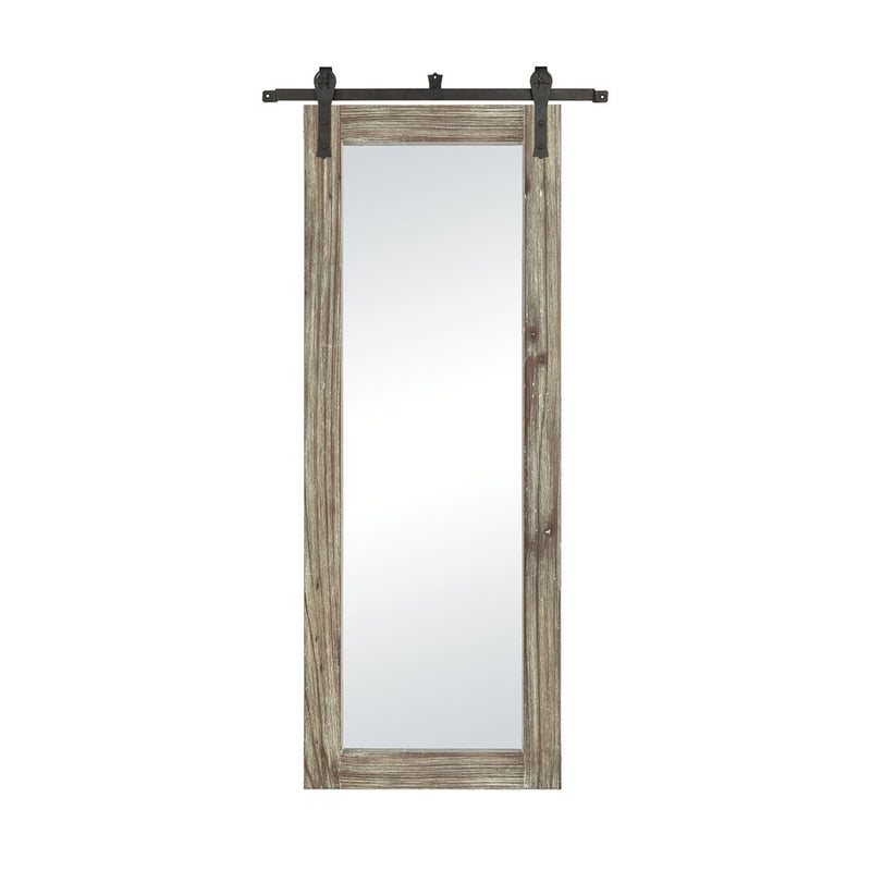 Atlas Lighting Los Olivos 70in Tall Wall Mirror | Graywash Wood and Black Metal Frame | Entryway & Bedroom Accent | 34 x 2 x 70 in | Model MI11060-02