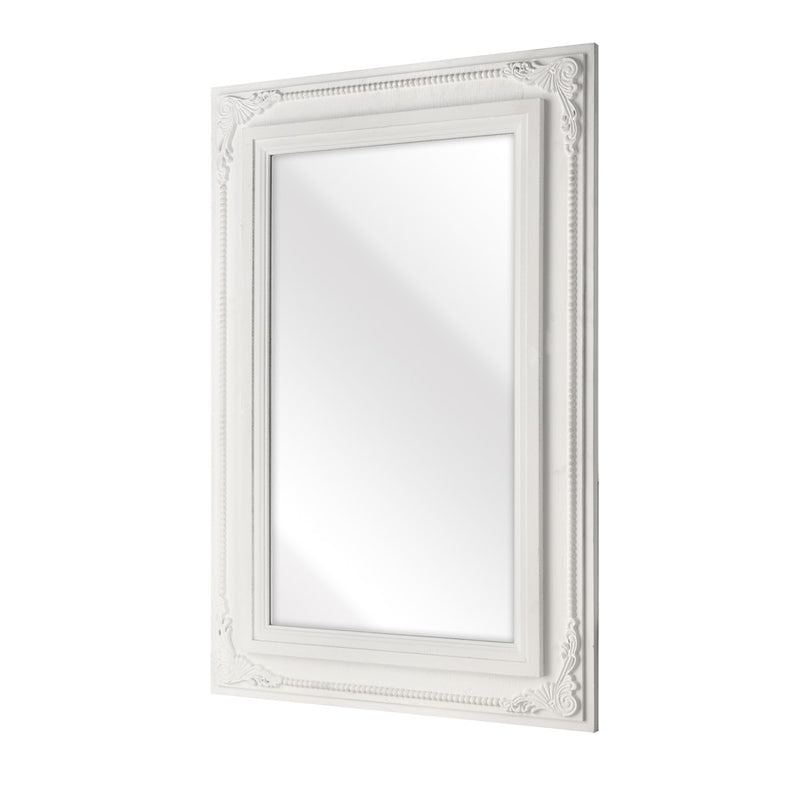 Atlas Lighting Marla 38in Wall Mirror | White Wood Composite Frame | Entryway & Bedroom Accent | 26.5 x 1.75 x 38.75 in | Model MI11063-01
