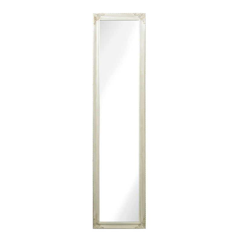 Atlas Lighting Masalia 63in Floor Mirror | Antique White Wood Frame | Bedroom & Dressing Room Accent | 15 x 1 x 63 in | Model MI11064-01