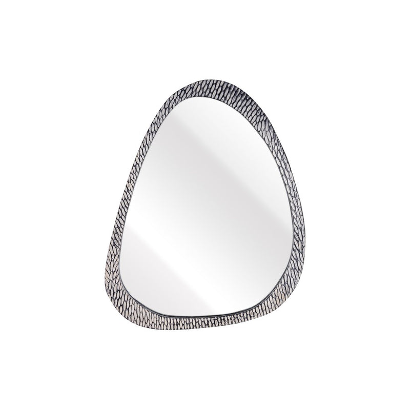Atlas Lighting Morris 25in Round Wall Mirror | Transitional Graywash Wood Frame | Entryway & Bathroom Accent | 25 x 1.5 x 31 in | Model MI11068-01