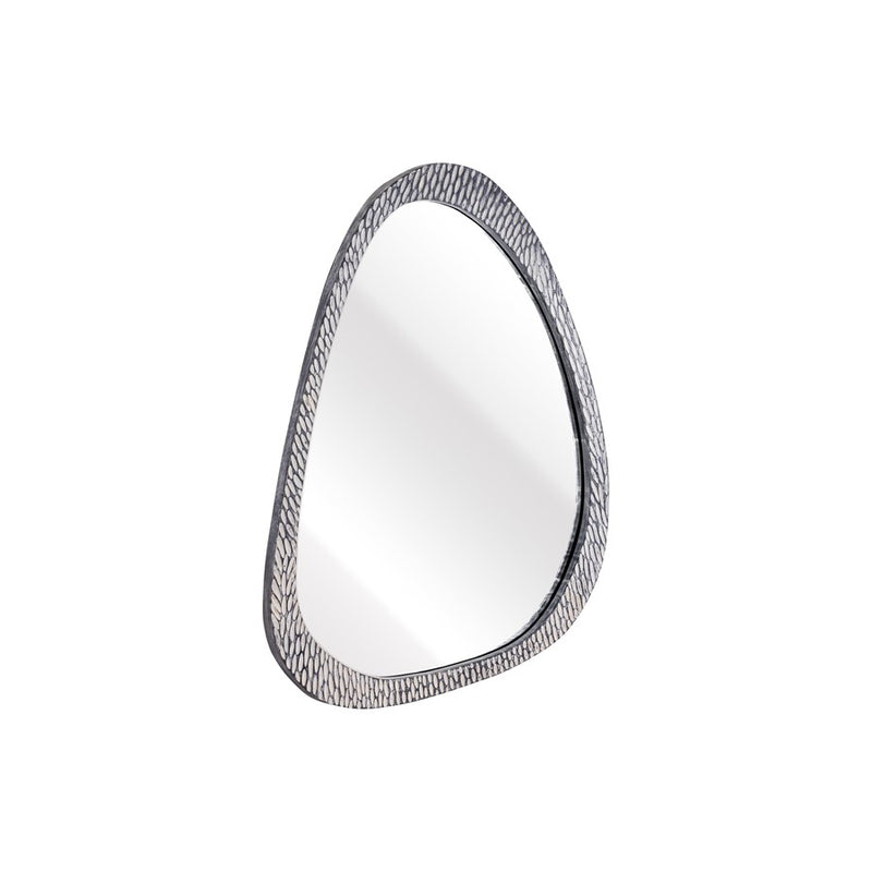 Atlas Lighting Morris 25in Round Wall Mirror | Transitional Graywash Wood Frame | Entryway & Bathroom Accent | 25 x 1.5 x 31 in | Model MI11068-01