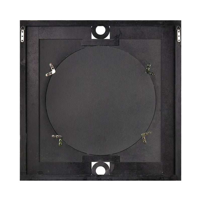 Atlas Lighting Nollen 34in Round Wall Mirror | Transitional Weathered Brown Wood Frame | Entryway & Living Room Accent | Model MI11069-01