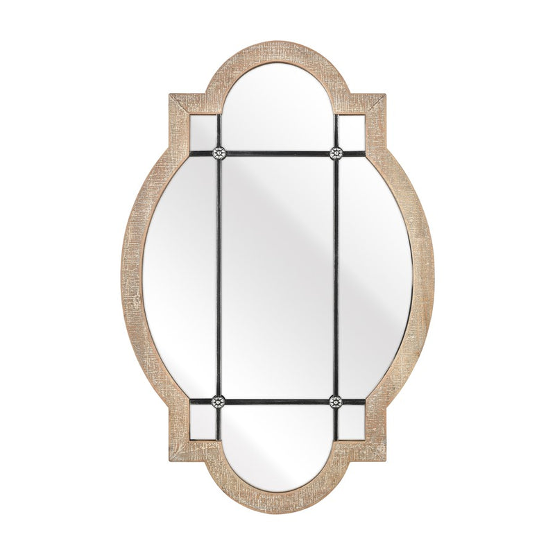 Atlas Lighting Odette 21in Wall Mirror | Wood Tone & Black Metal Traditional | Entryway & Bedroom Accent | 21 x 1 x 31.5 in | Model MI11070-01