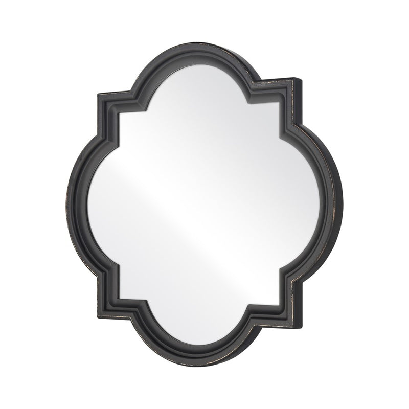 Atlas Lighting Ogee 27in Wall Mirror | Black Wood Composite Traditional | Entryway & Bedroom Accent | 27 x 1.5 x 27 in | Model MI11071-01