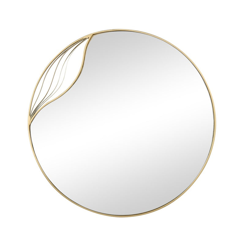 Atlas Lighting Stiller 23.75in Round Wall Mirror | Brass Metal Frame | Entryway & Bathroom Accent | 23.75 x 0.75 x 23.75 in | Model MI11079-01