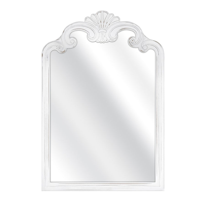 Atlas Lighting Terry 25in White Traditional Wall Mirror | Distressed White Wood Frame | Entryway & Bathroom Accent | Model MI11082-01