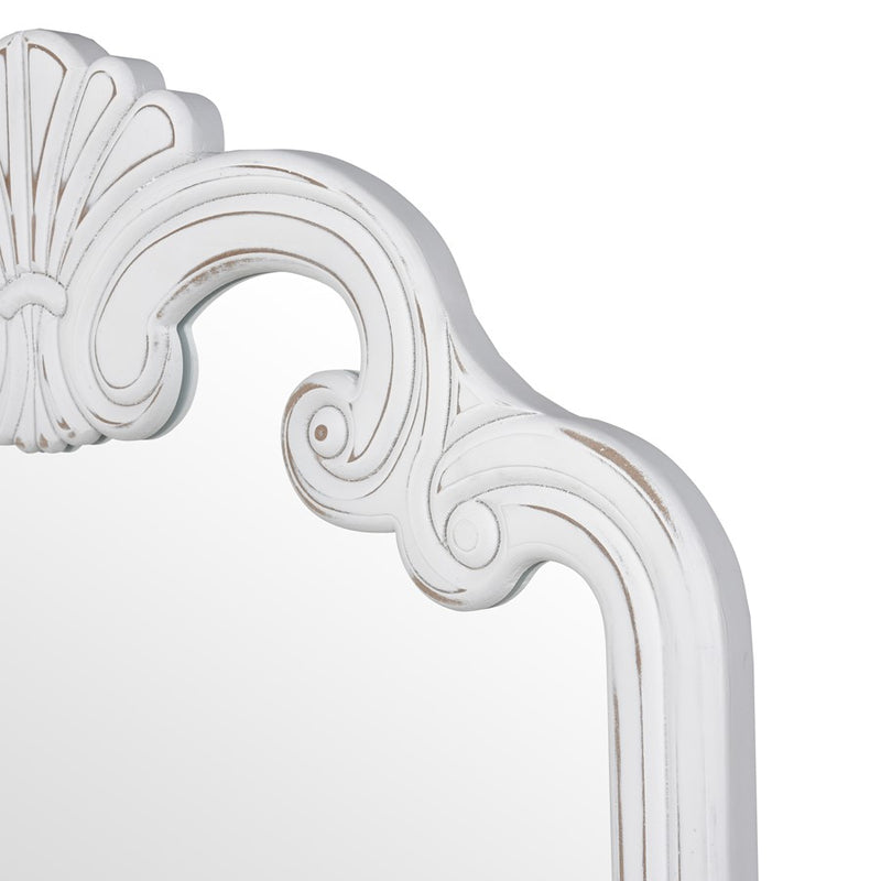 Atlas Lighting Terry 25in White Traditional Wall Mirror | Distressed White Wood Frame | Entryway & Bathroom Accent | Model MI11082-01
